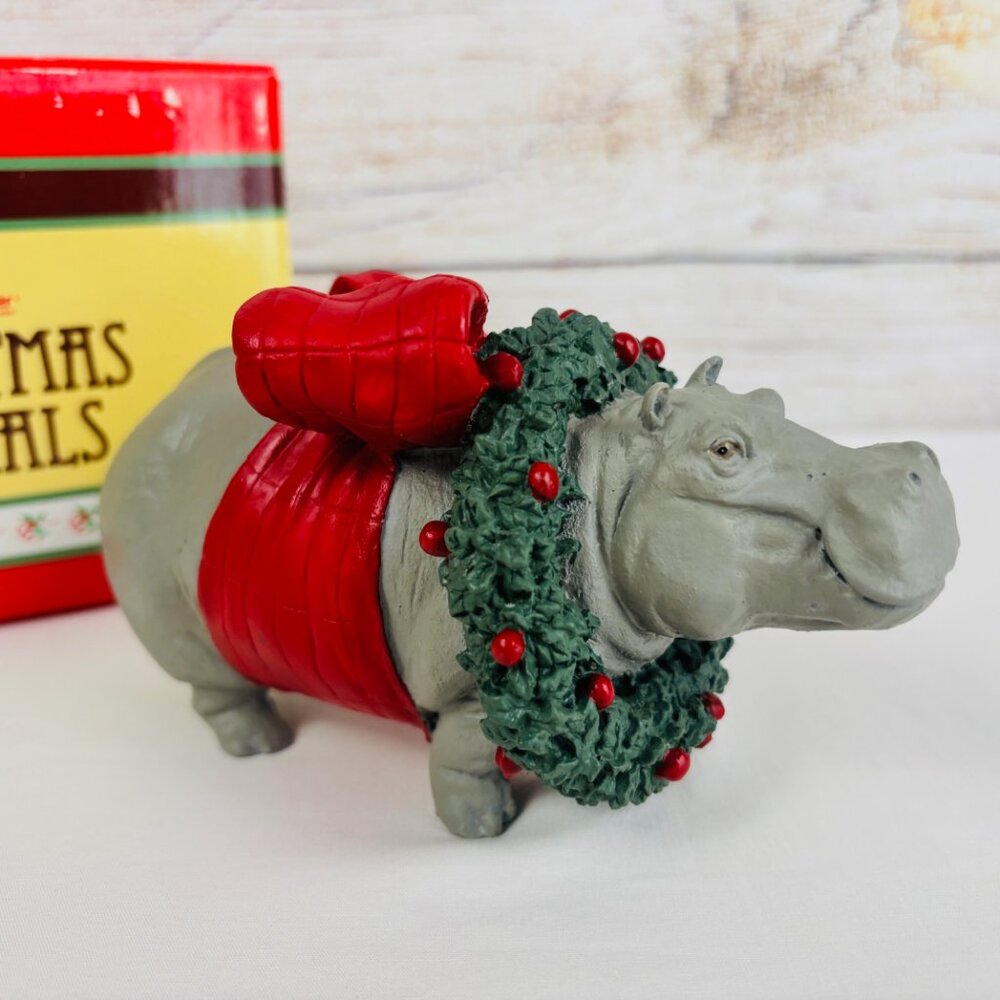 Silver Deer Tom Rubel Christmas Animals Hippo Figurine